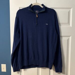 Men's Vineyard Vines Navy Blue Half-Zip Sweater